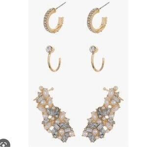 BaubleBar "Baubles For All" Earrings Set Statement Huggie Hoops Studs NEW NWT